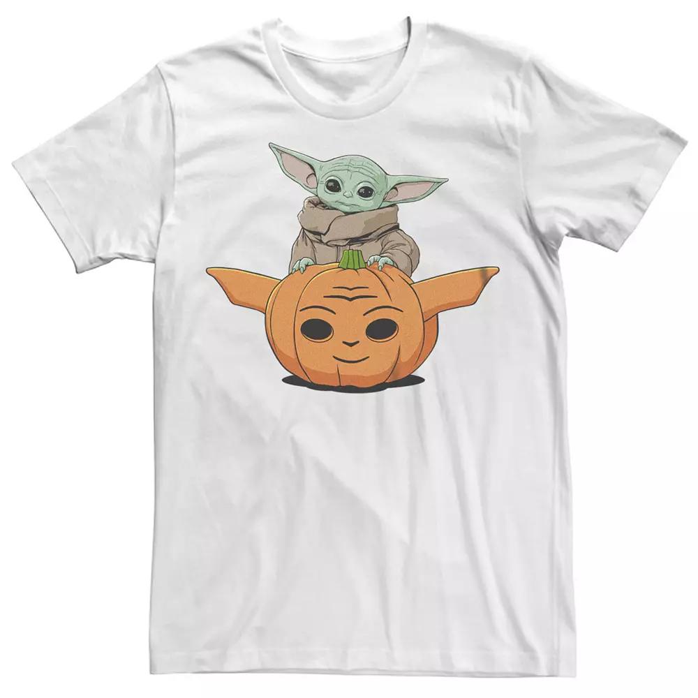 Men's Star Wars The Mandalorian Halloween Grogu Jack-o'-lantern Graphic Tee,  Product Image