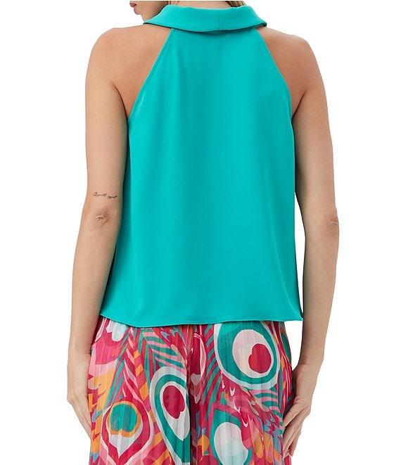 Trina Turk Eze Fold Over Halter Neck Sleeveless Top Product Image
