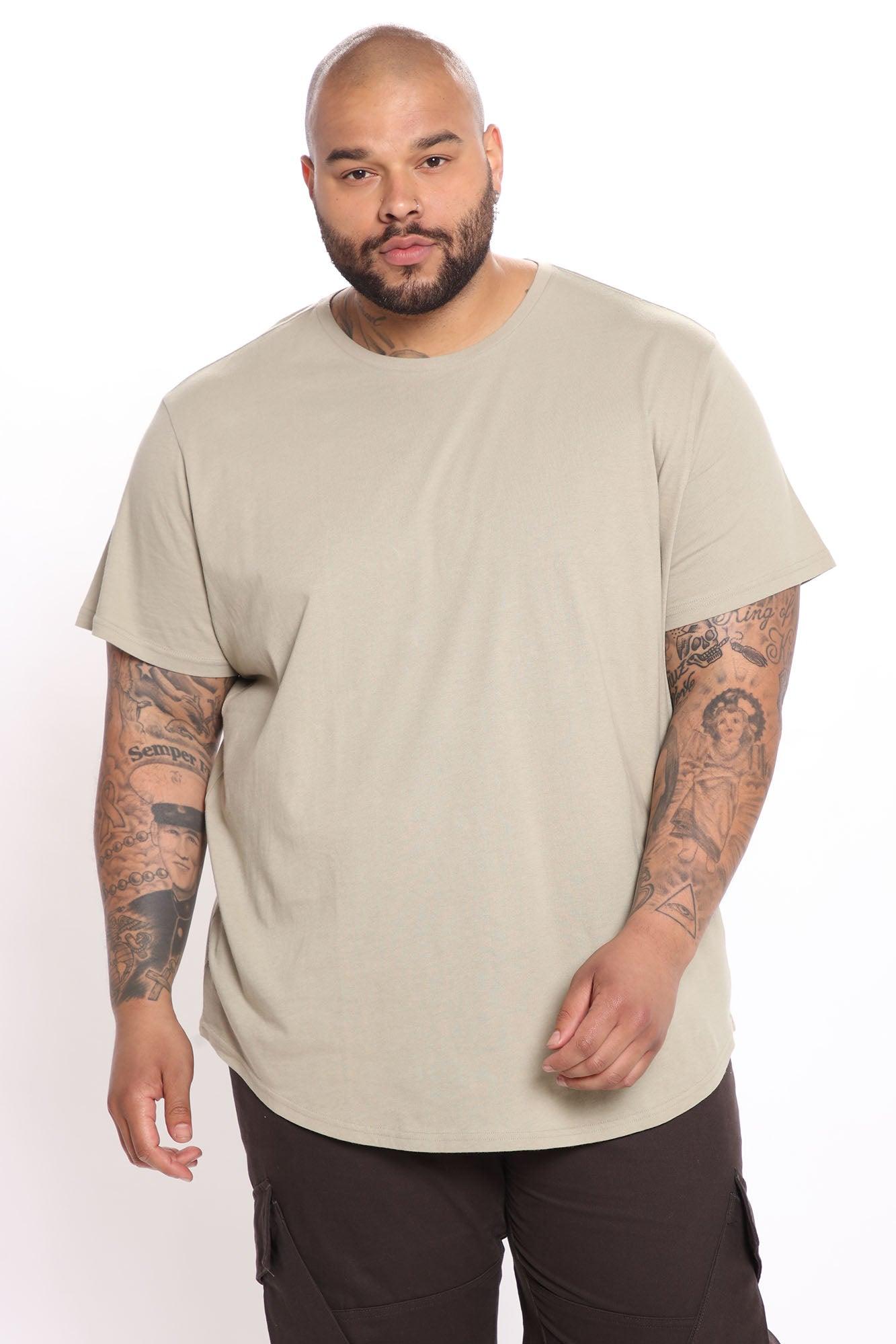 Essential Short Sleeve Scallop Crew Tee - Tan Product Image