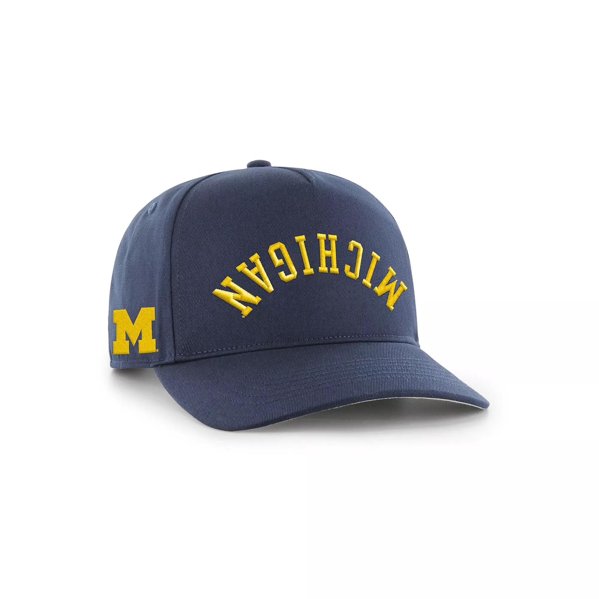 Men's '47 Navy Michigan Wolverines Flip Script Hitch Adjustable Hat, Blue Product Image