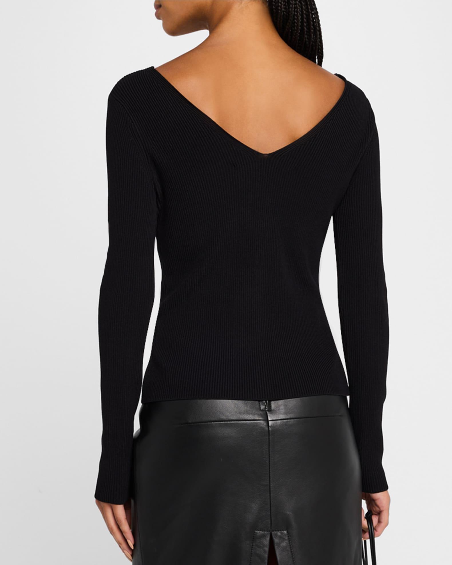 Ribbed Viscose-Blend V Cardigan Product Image