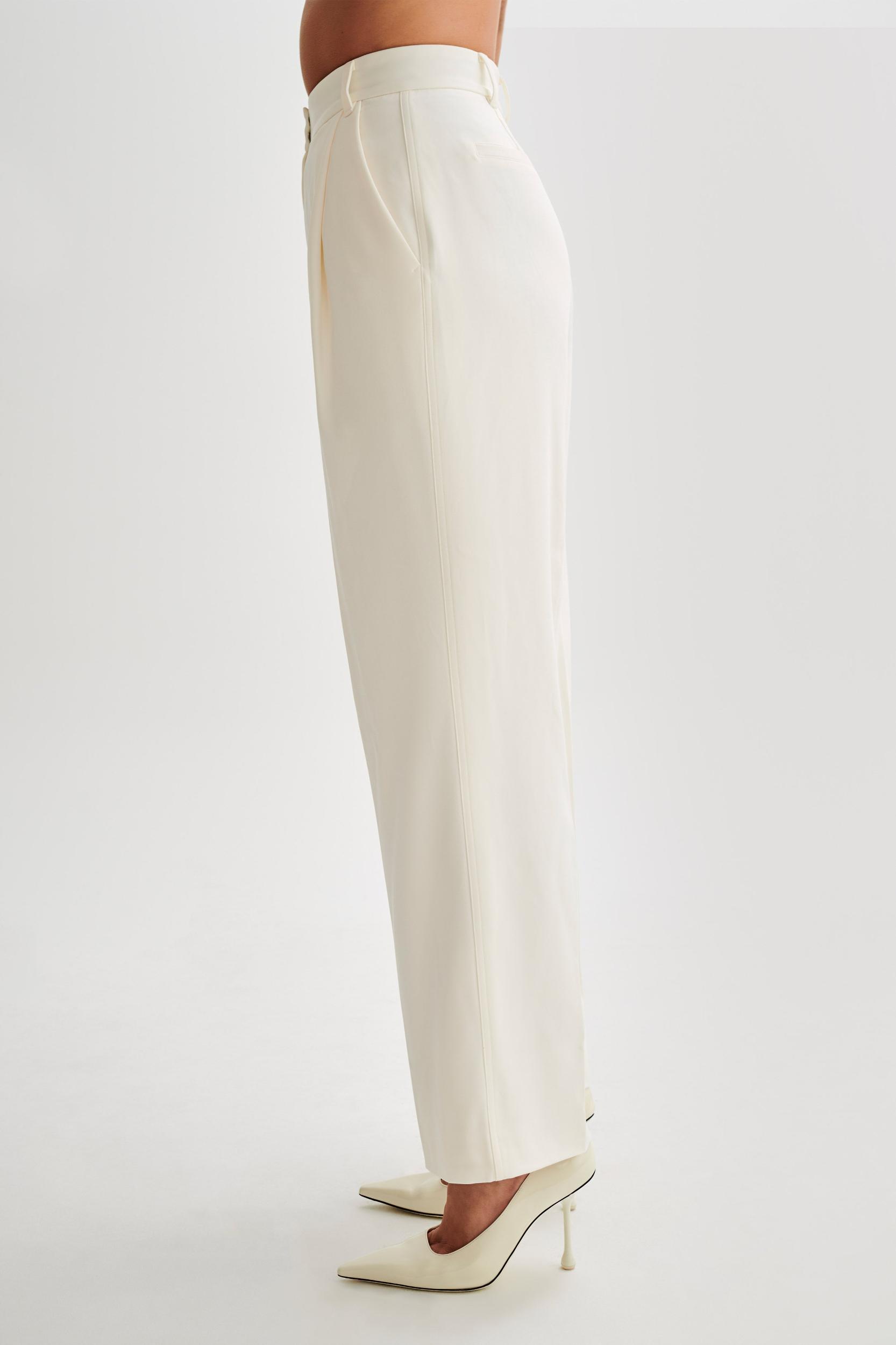 Amelie Suiting Straight Leg Pants - Ivory Product Image