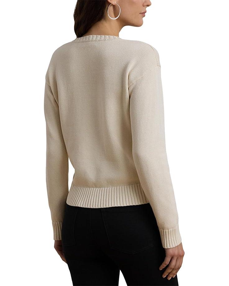 Cable-Knit Cotton Polo Sweater Product Image