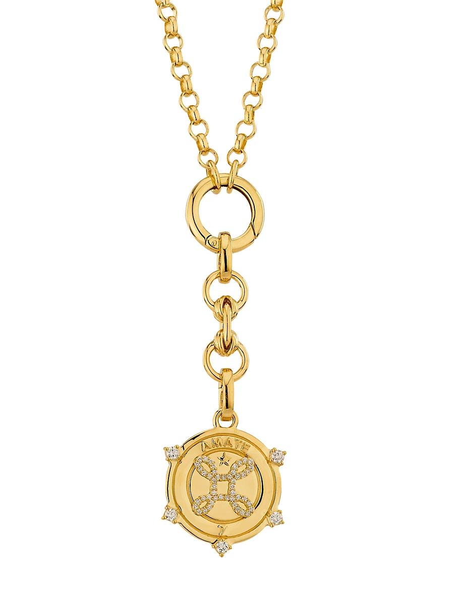 Womens True Love 18K Yellow Gold & 0.33 TCW Diamond True Love Knot Pendant Necklace Product Image