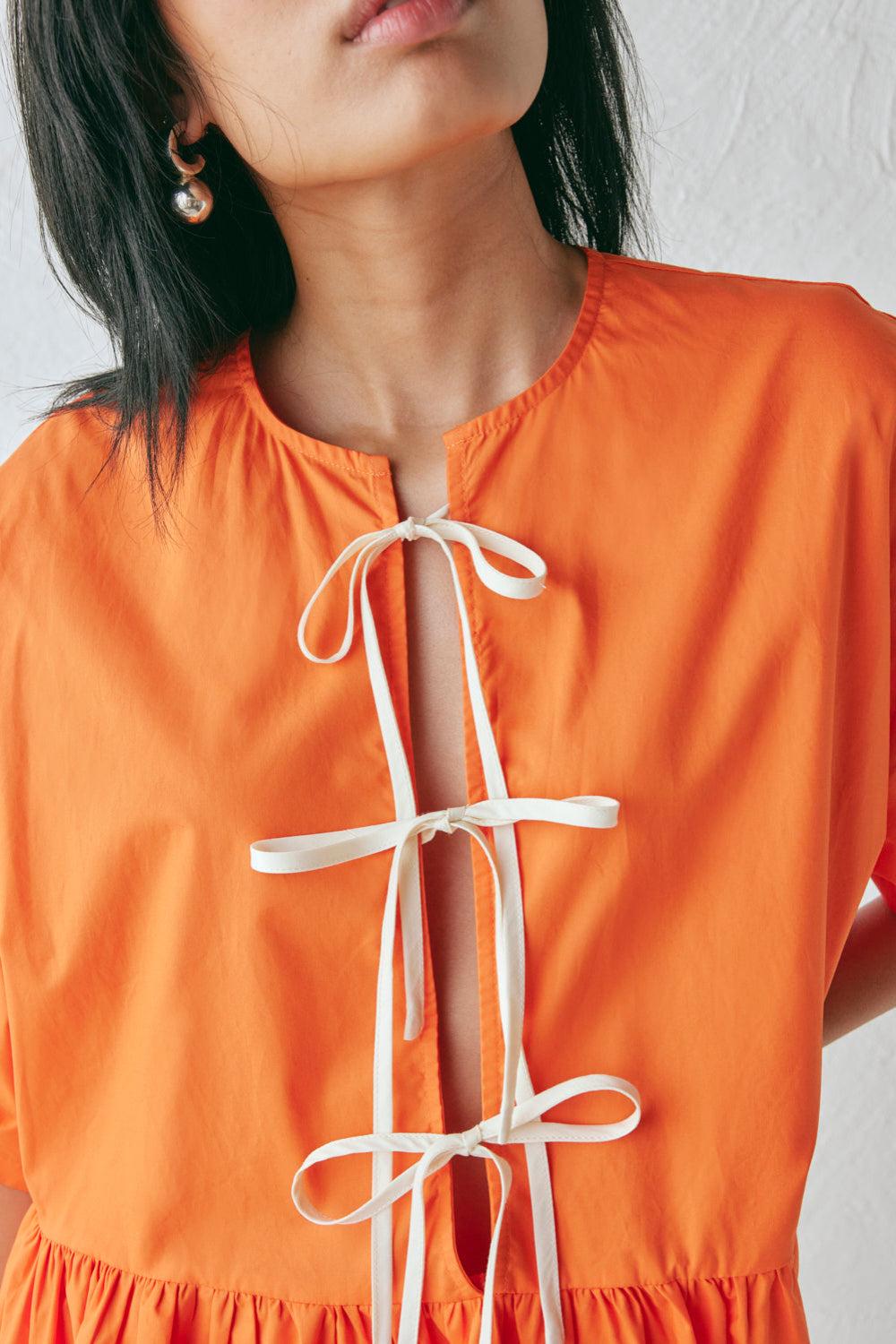 Naomi Smock Mini Dress Tangerine Product Image
