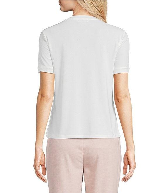 Calvin Klein Solid Knit Square Neck Short Sleeve Top Product Image