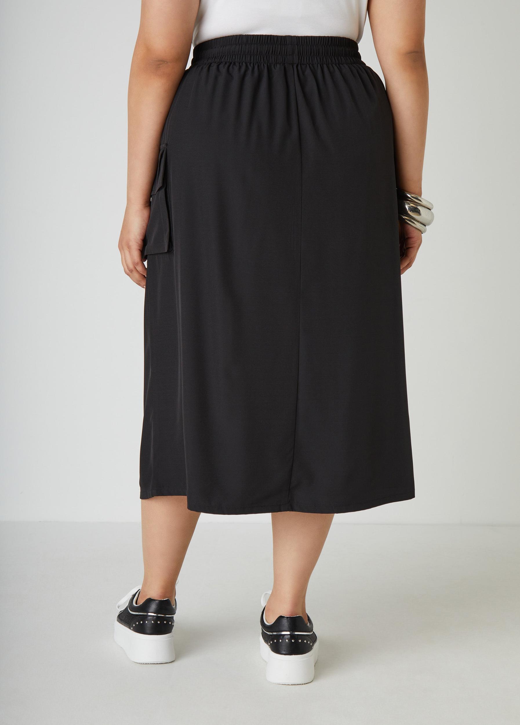 Plus Size Midi Cargo Skirt Ashley Stewart Product Image