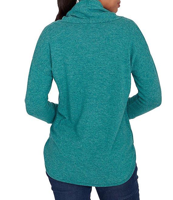 Ruby Rd. Knit Cowl Collar Long Sleeve Cozy Top Product Image