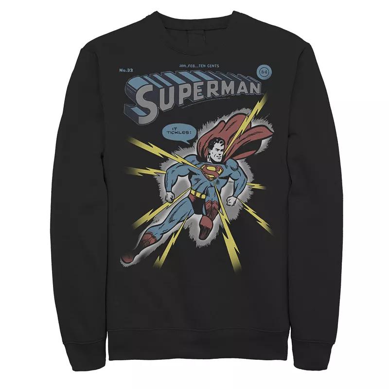 Men's Superman Electrocuted It Tickles Faded Portrait Sweatshirt,  Product Image