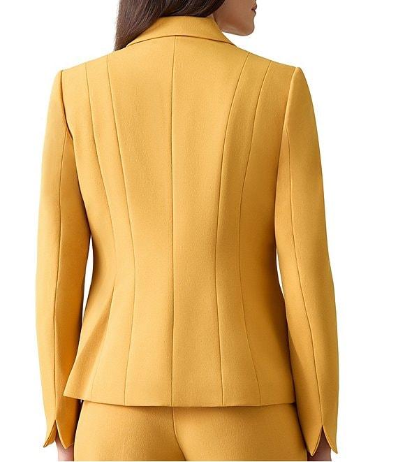 Kasper Stretch Crepe Notch Lapel Long Sleeve Panel Seamed Jacket Product Image