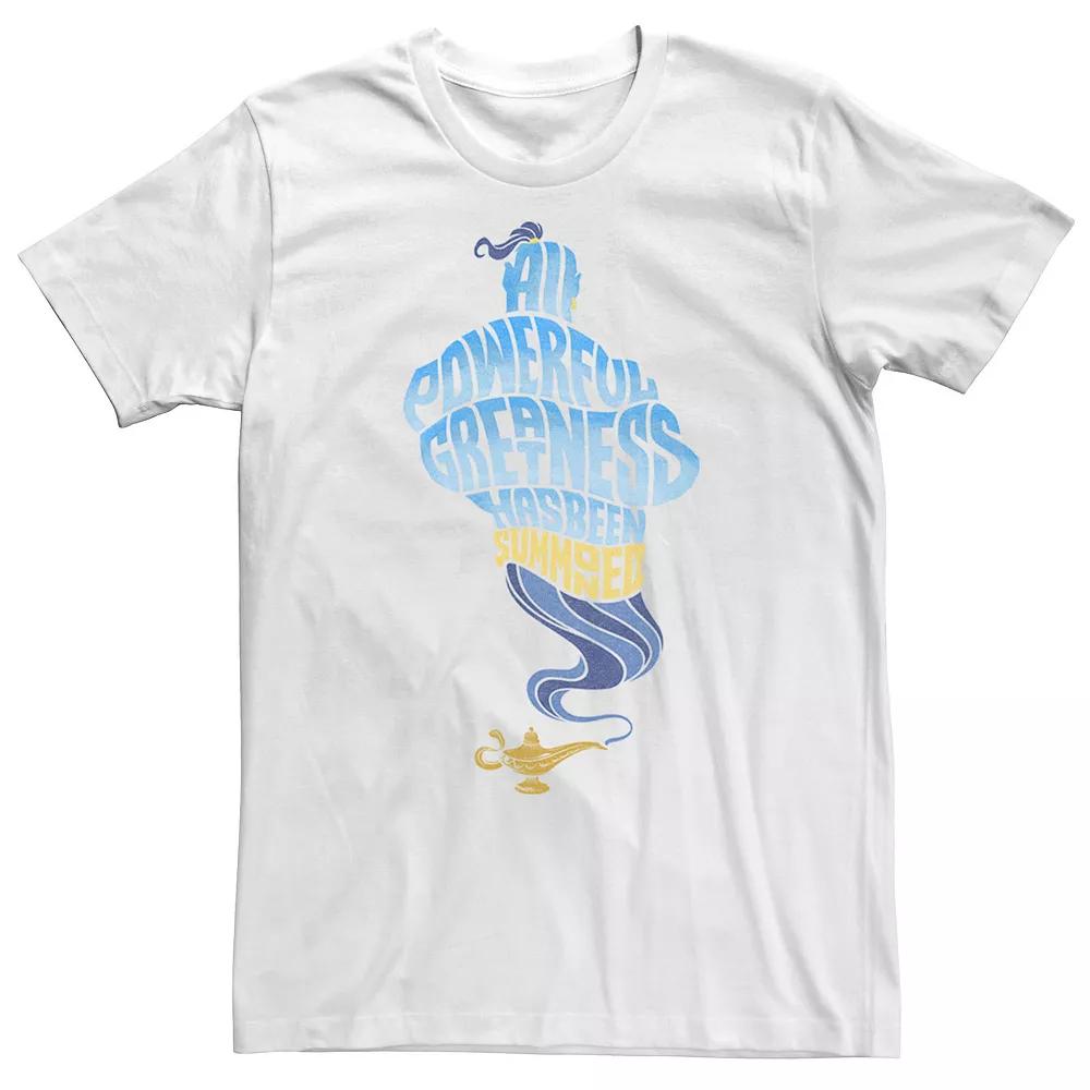 Big & Tall Disney Aladdin Live Action All Powerful Greatness Word Stack Tee, Men's, Size: XL Tall, White Product Image