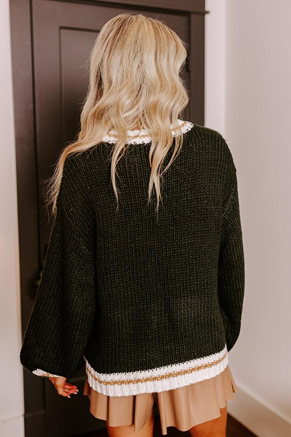 Holiday Vibes Knit Sweater in Jolly Hunter Green Product Image