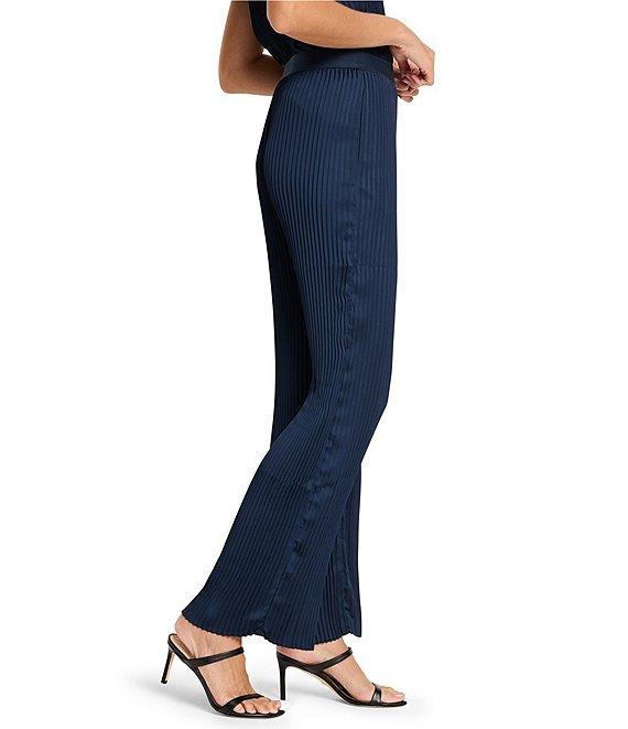 NIC + ZOE Crinkle Crepe Flat Front Wide Leg Pull-On Pants Product Image