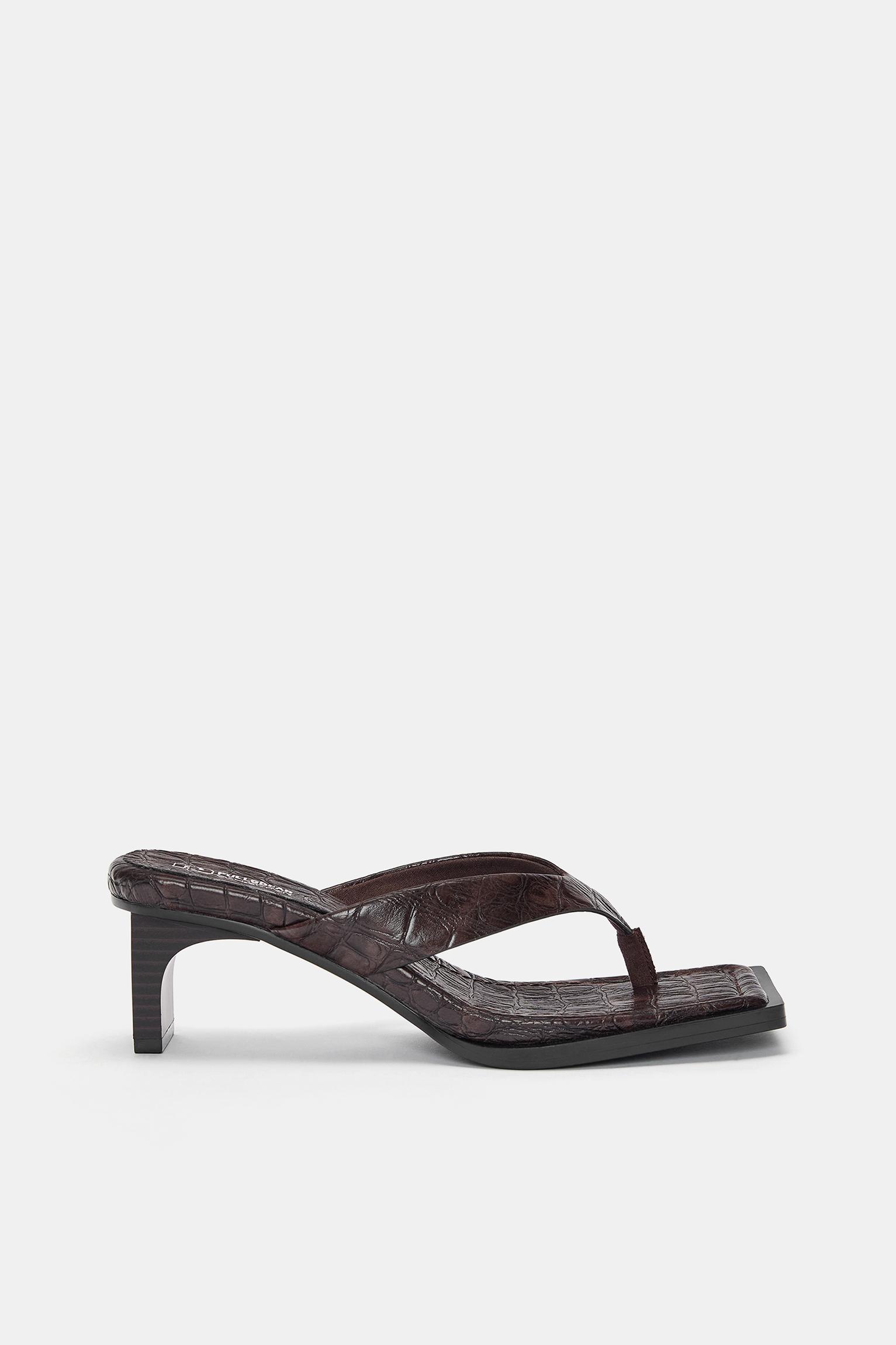 Heeled sandals with square toe Product Image