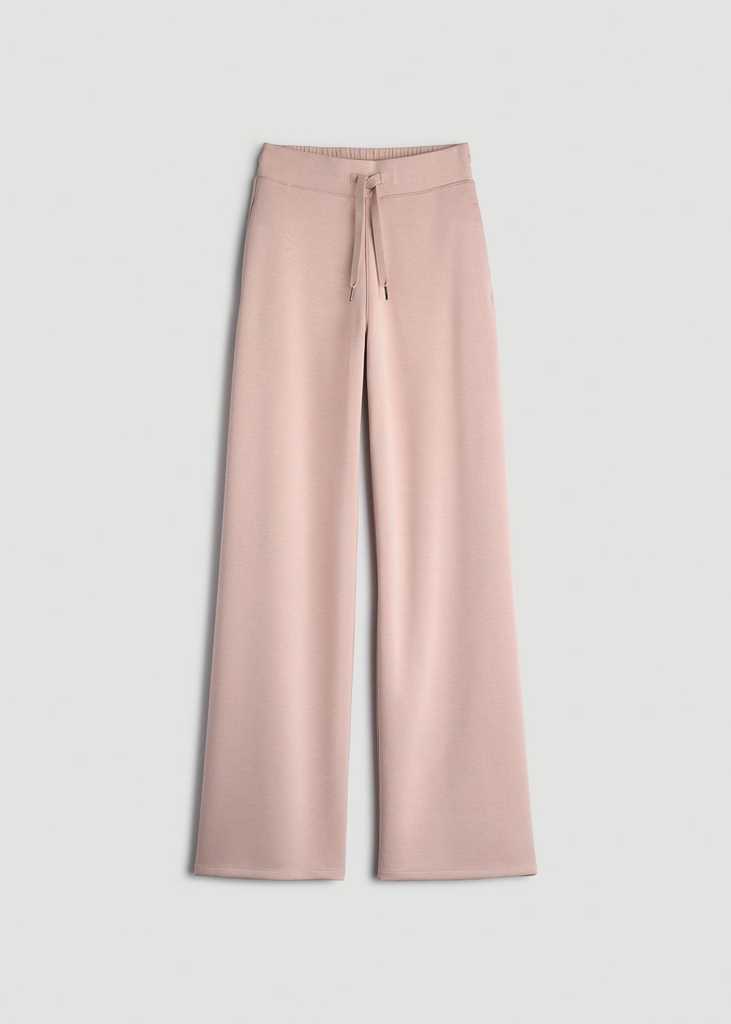 Pull-On Tie Waist Wide Leg Pants for Tall Women in Desert Rose Female Product Image