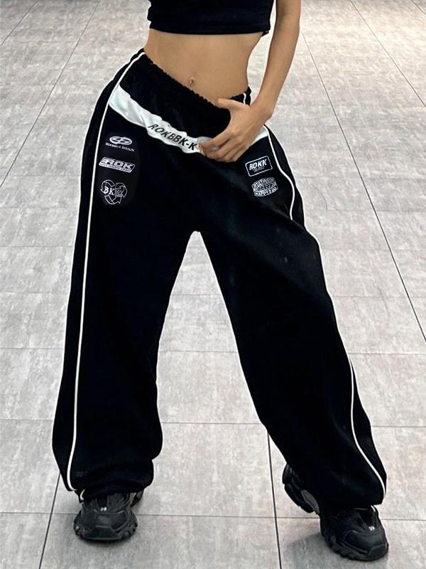 Contrast Color Print Wide Leg Pant Product Image