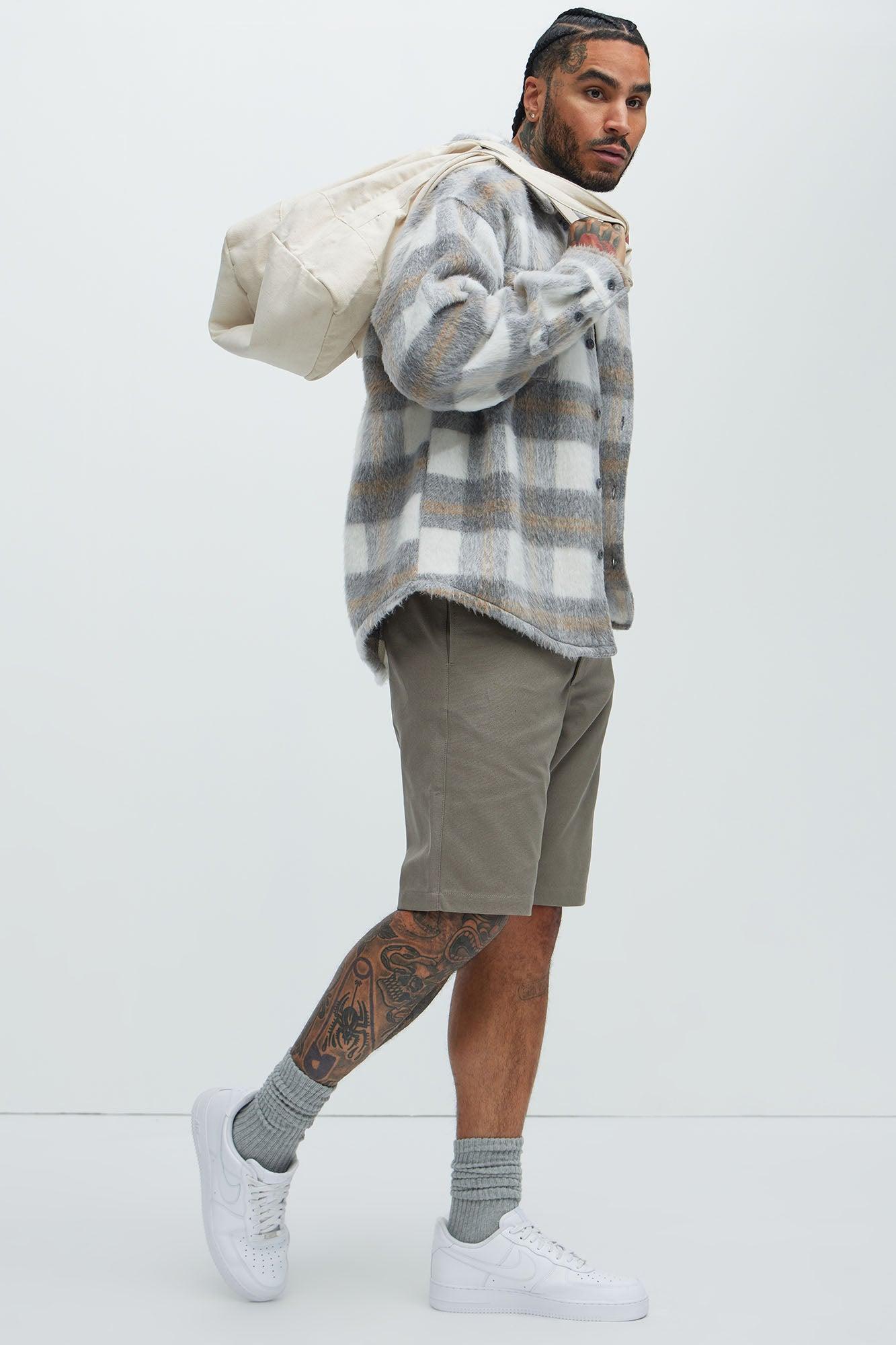 Move Up Plaid Shacket - Grey/combo Product Image