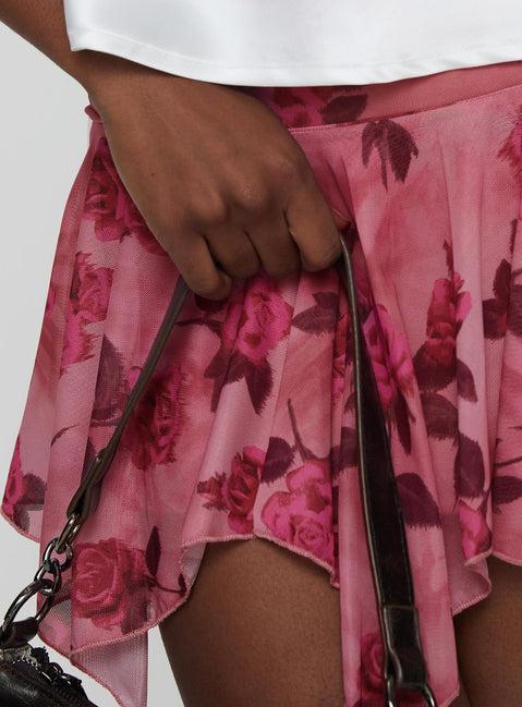 Perezie Mini Skirt Pink Product Image