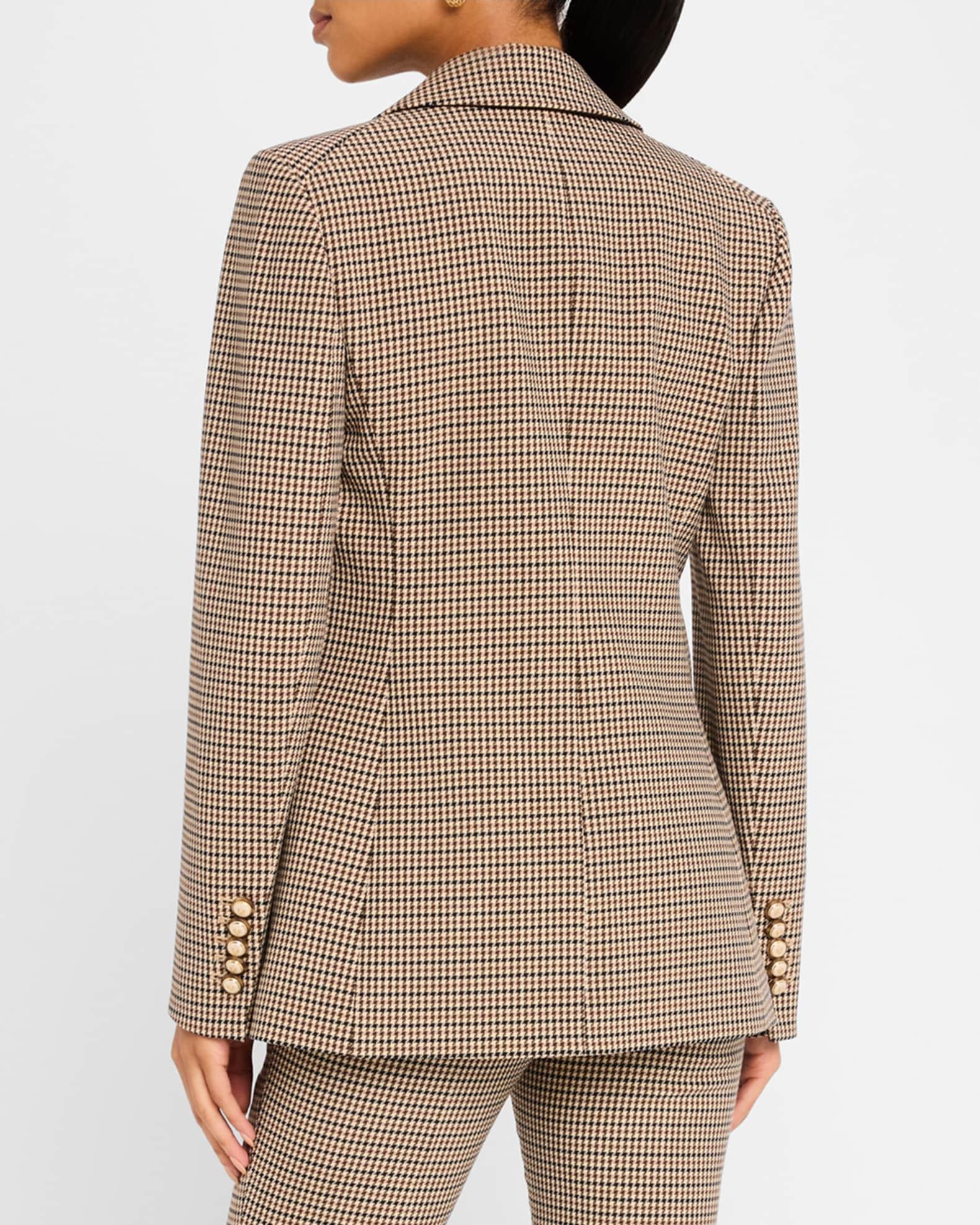 Livvy Single-Button Houndstooth Dickey Jacket Product Image