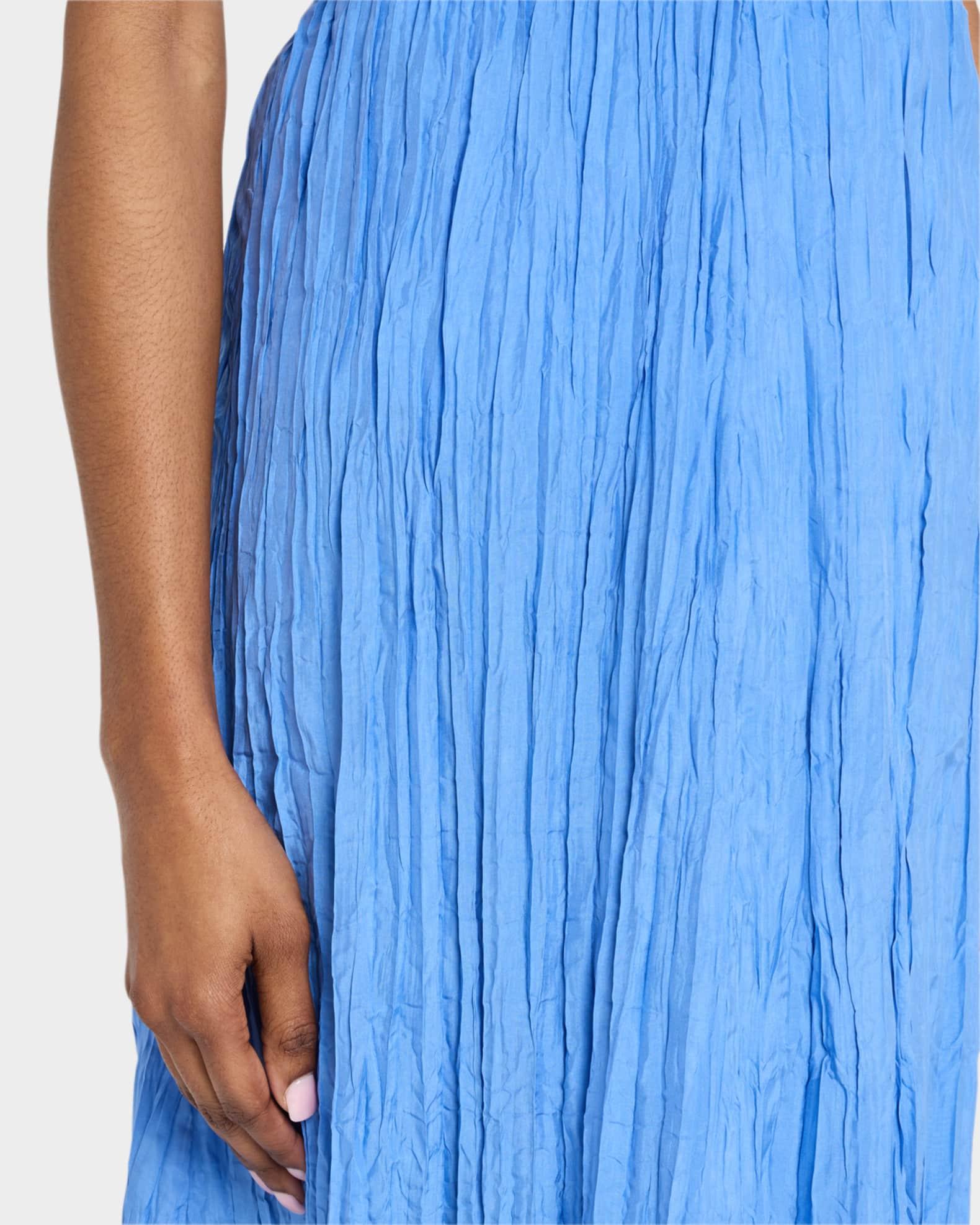 A-Line Crinkled Silk Maxi Skirt Product Image