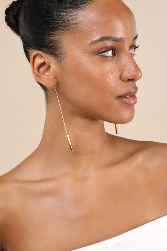 Keep it Chic Gold Threader Earrings Product Image