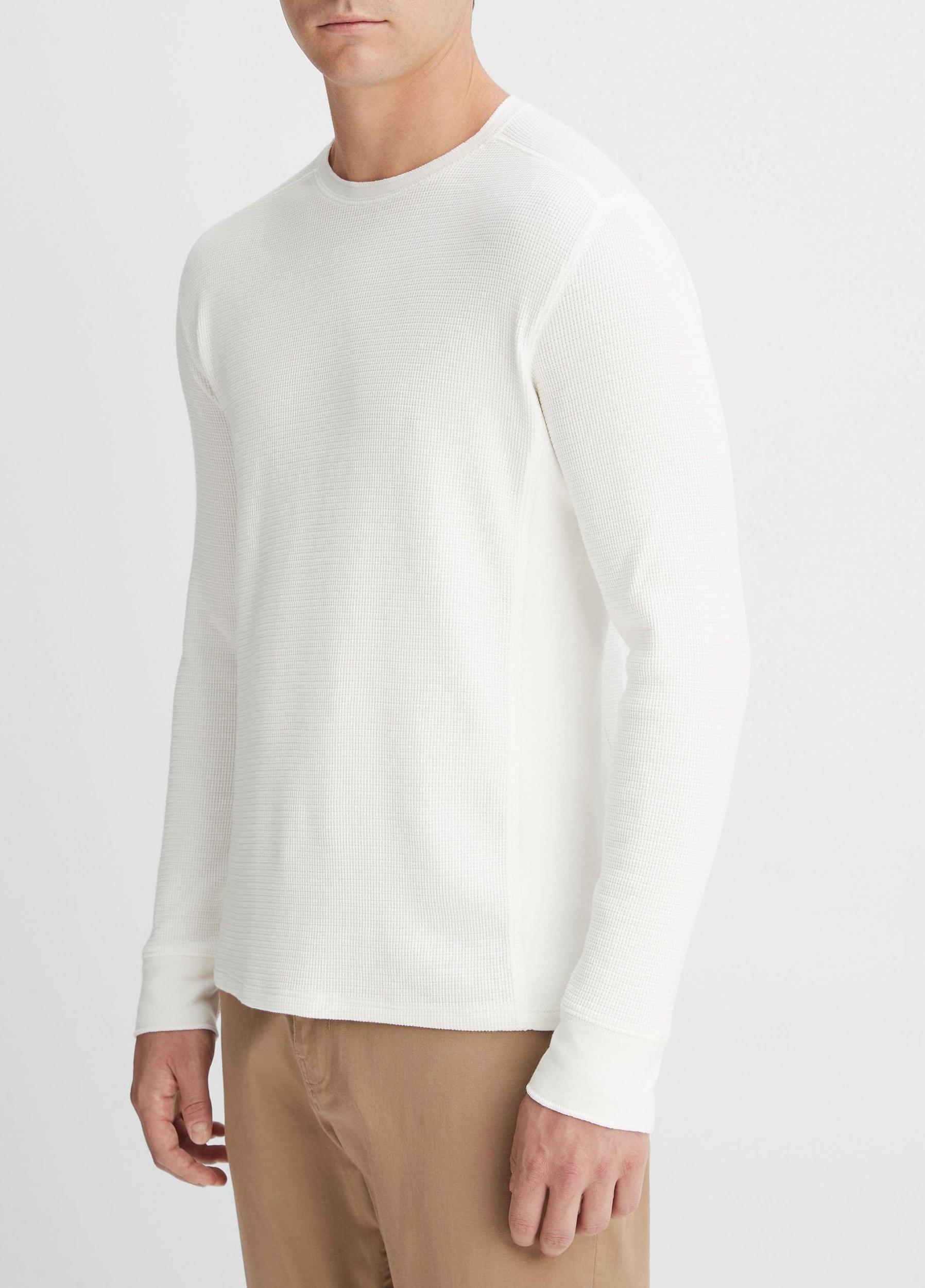 Pima Cotton-Blend Thermal Long-Sleeve Pullover Product Image