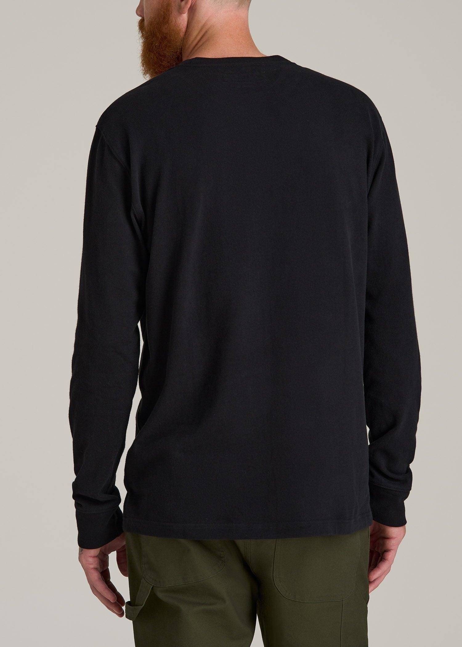 LJ&S Long Sleeve Workwear Pocket Tee for Tall Men in Black Male Product Image