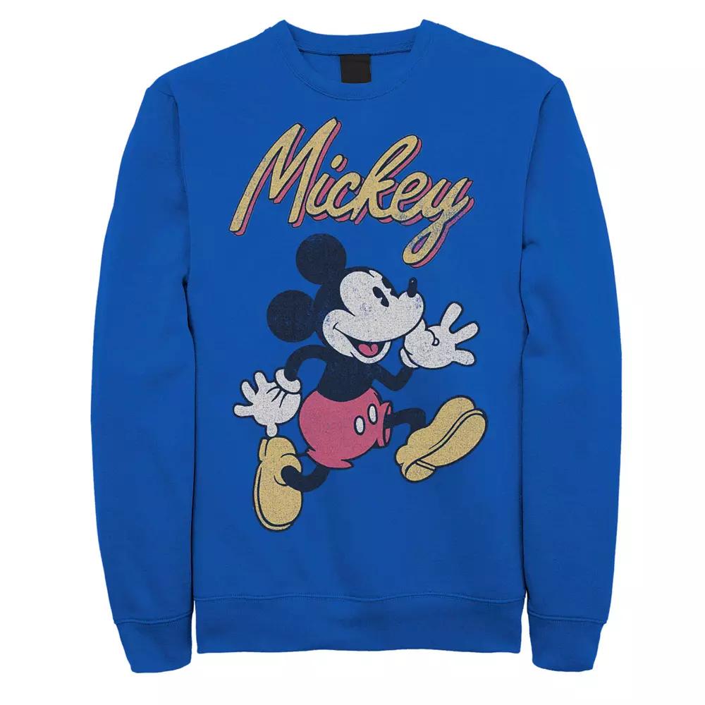Men's Disney's Mickey And Friends Mickey Classic Run Portrait Sweatshirt, Size: Medium, Royal Product Image