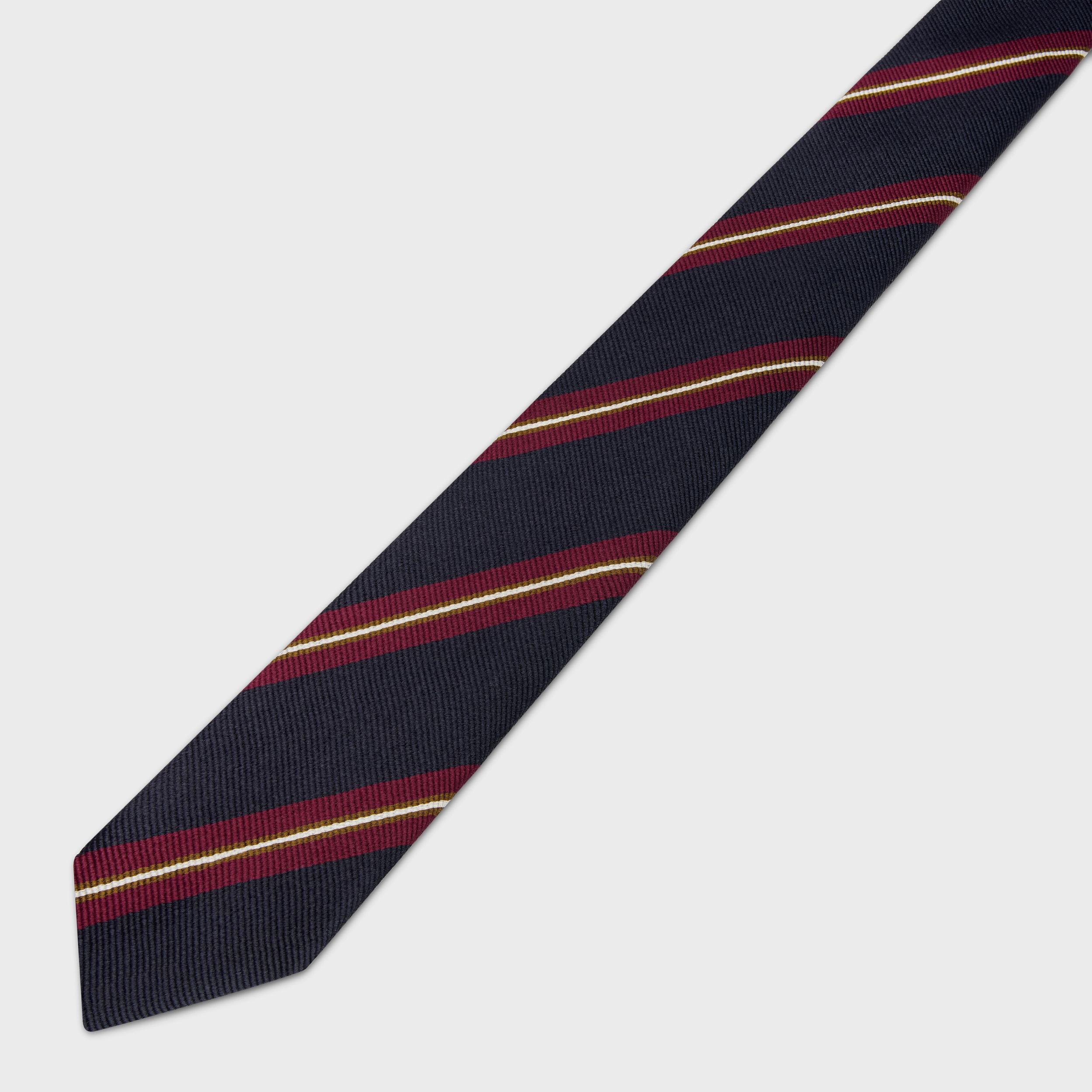 thin tie in striped silk Product Image