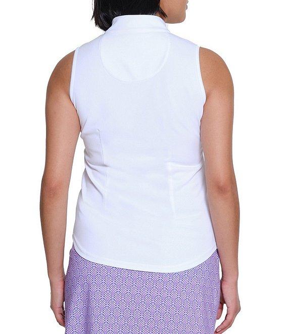 Sport Haley Mock Collar Quarter Zip Sleevesless Polo Shirt Product Image