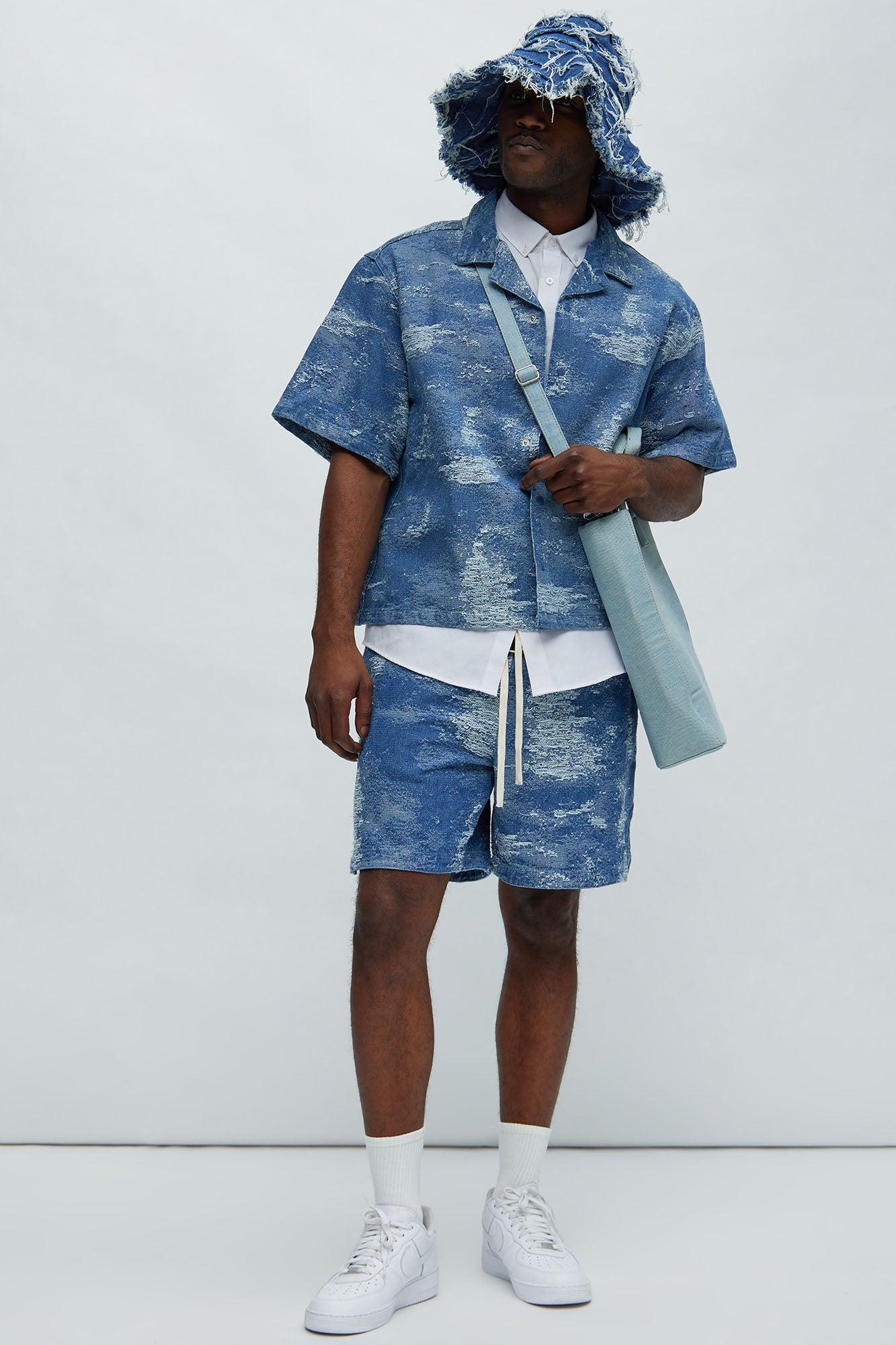 Cloud 9 Textured Warm up Shorts - Light Blue Product Image