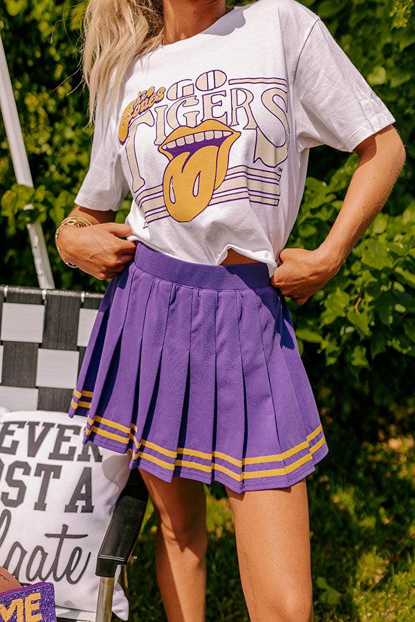 Pep Squad High Waist Pleated Skort in Purple Product Image