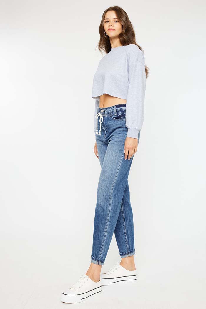 Slouchy Fit Drawstring Jeans Product Image