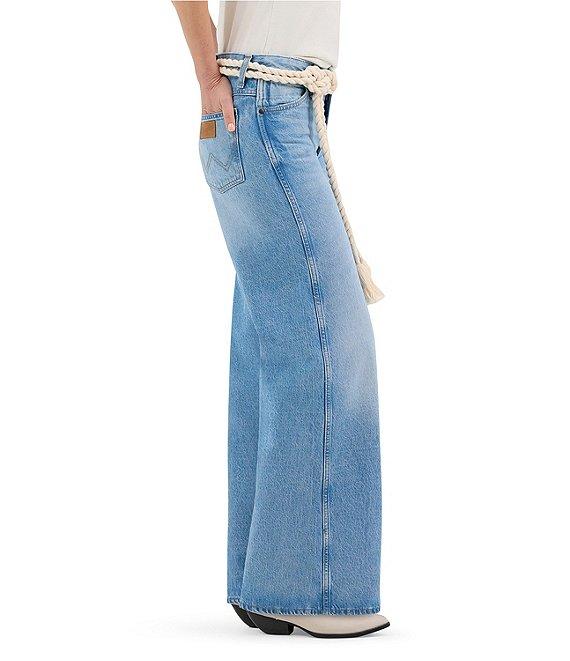 Wrangler World Wide Mid Rise Wide Leg Light Jeans Product Image