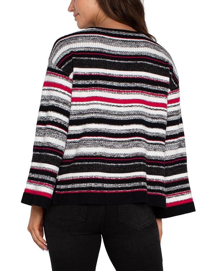 Long Sleeve Open Front Cardigan Fuzzy Space Dye Sweater Product Image