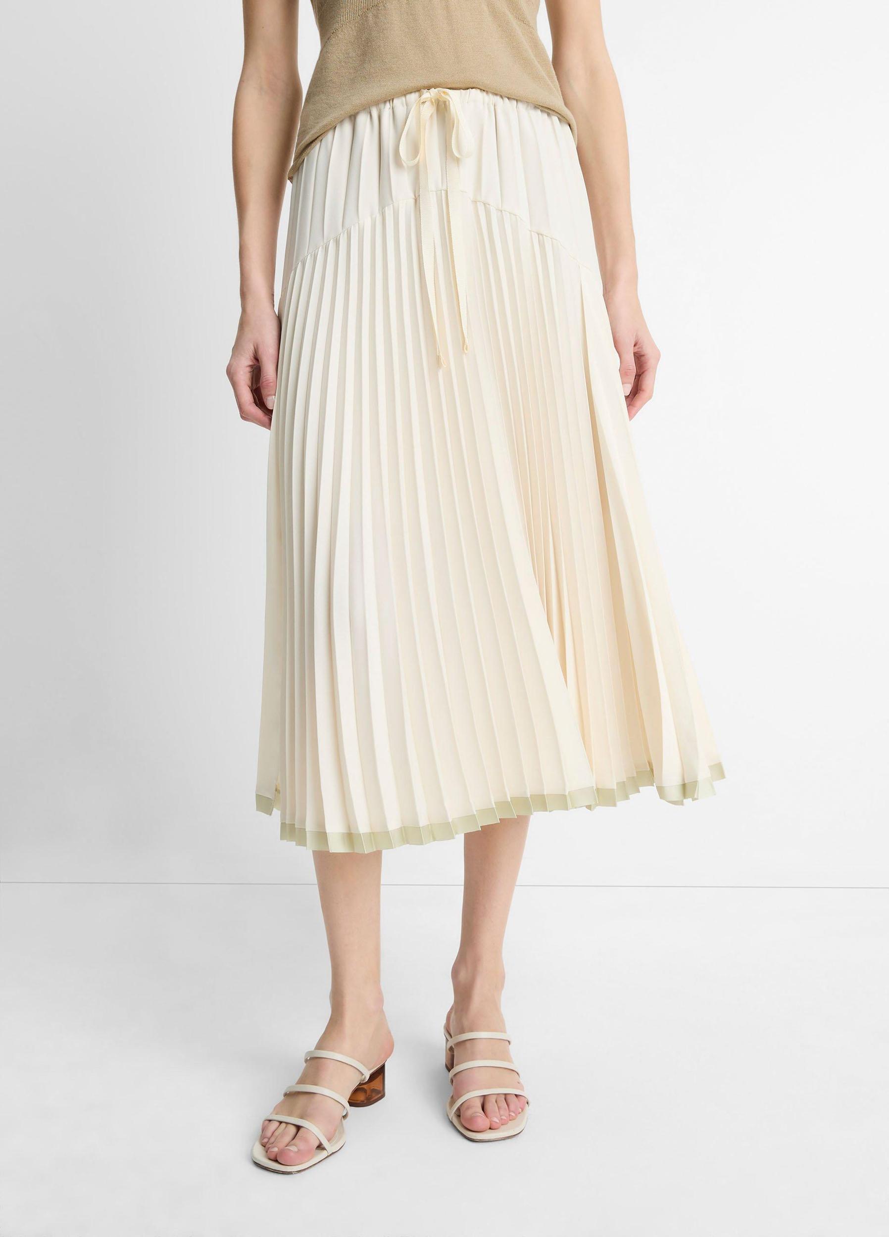 Pleated Satin Tiered Skirt Product Image