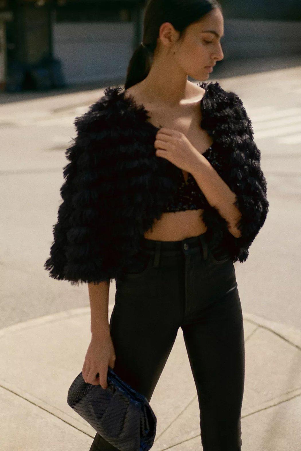 Faux Fur Tasseled Capelet Product Image