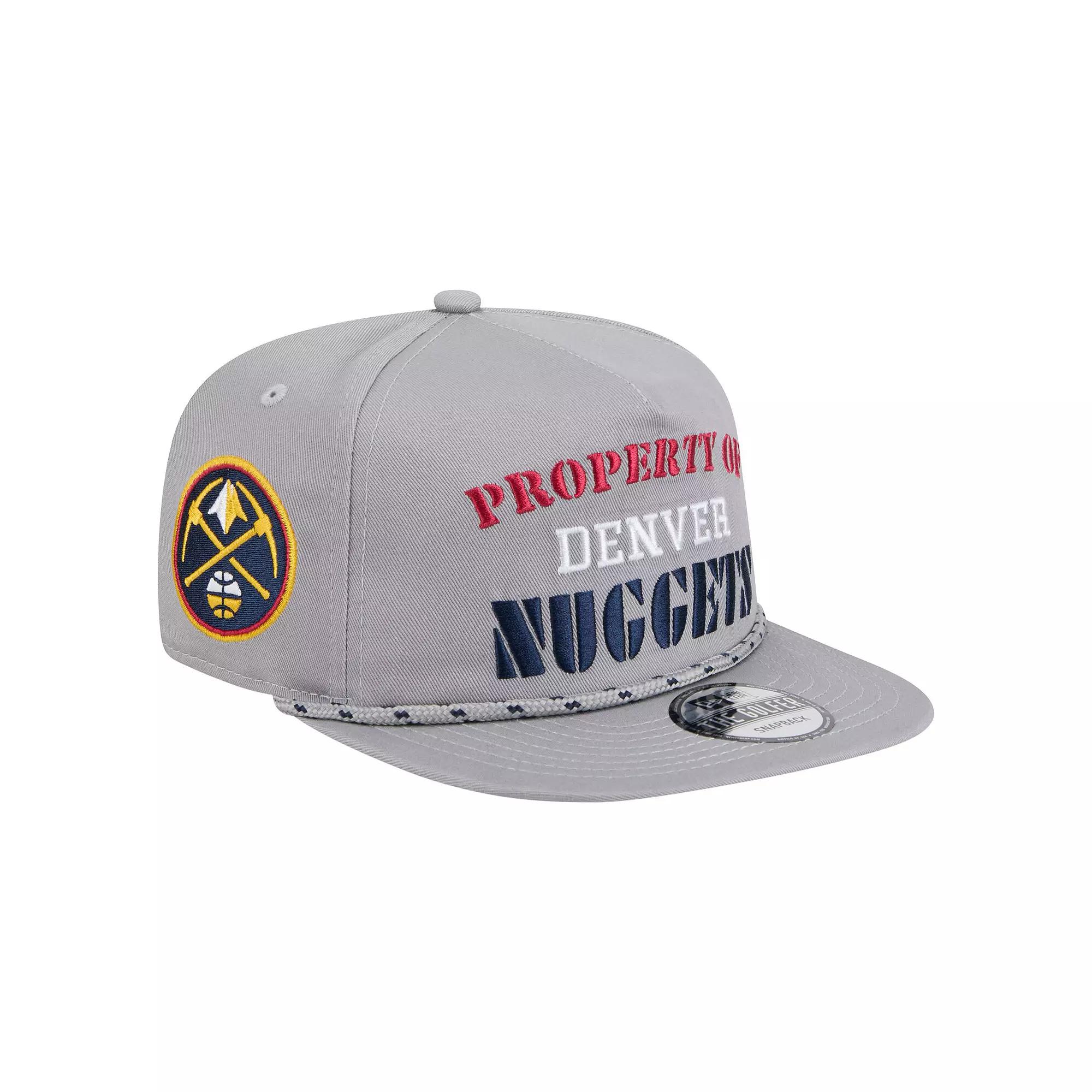 Men's New Era Gray Denver Nuggets Throwback Property Of Golfer Snapback Hat, Nug Grey Product Image