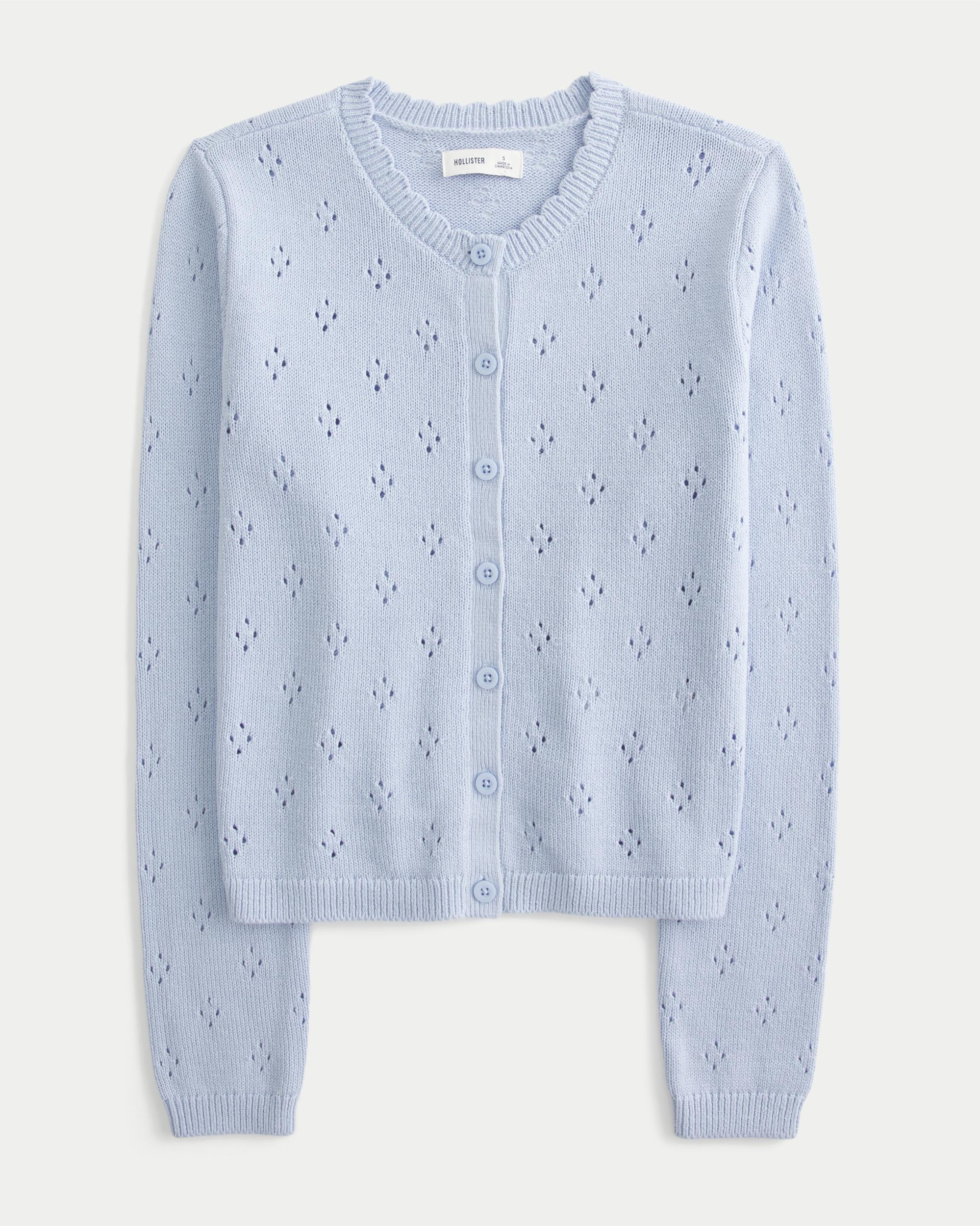 Eyelet Crew Cardigan Product Image