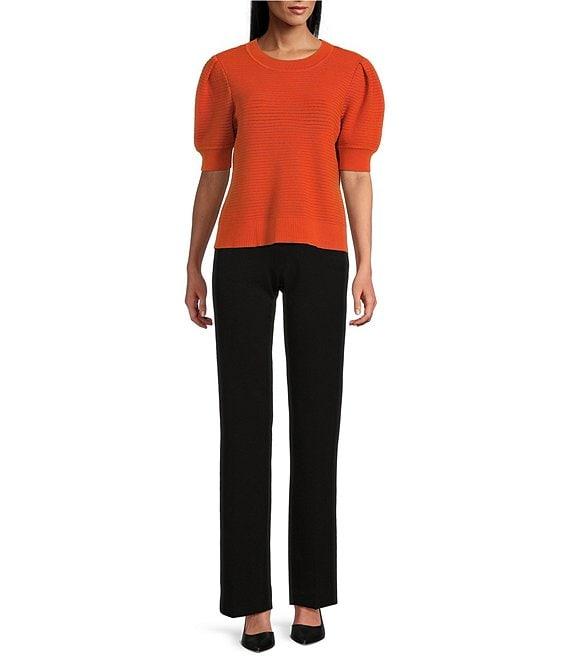 Investments Petite Size Novelty Short Sleeve Crew Neck Sweater Top Product Image