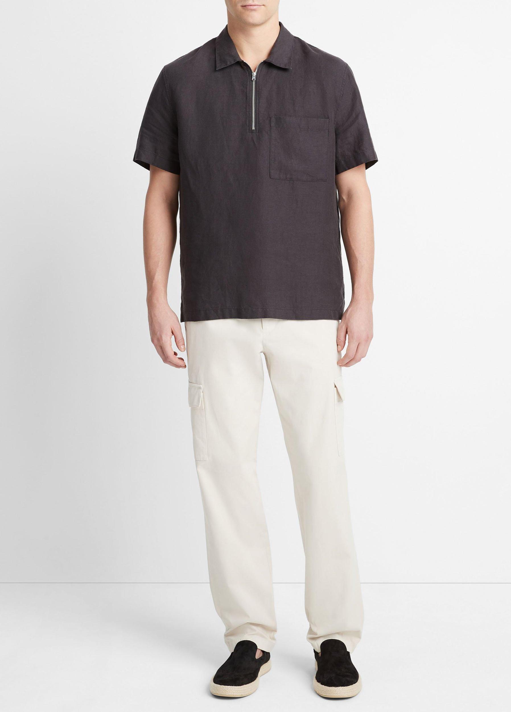 Hemp Quarter-Zip Short-Sleeve Shirt Product Image
