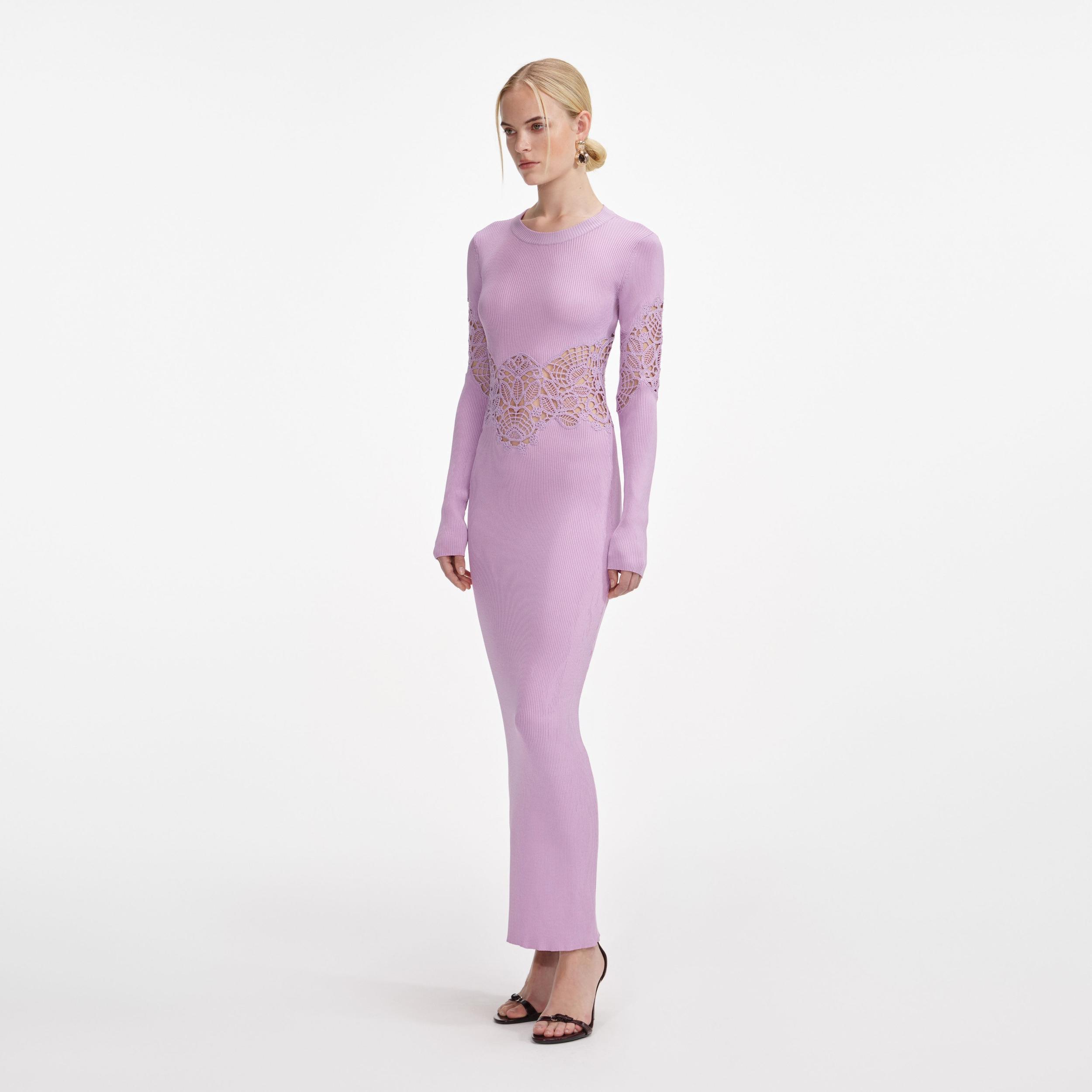 Pink Viscose Knit Cut Out Maxi Dress Product Image