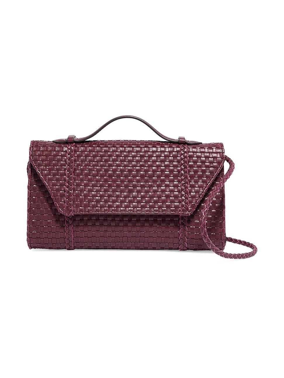 Womens Chelsea Leather Woven Convertible Clutch Product Image