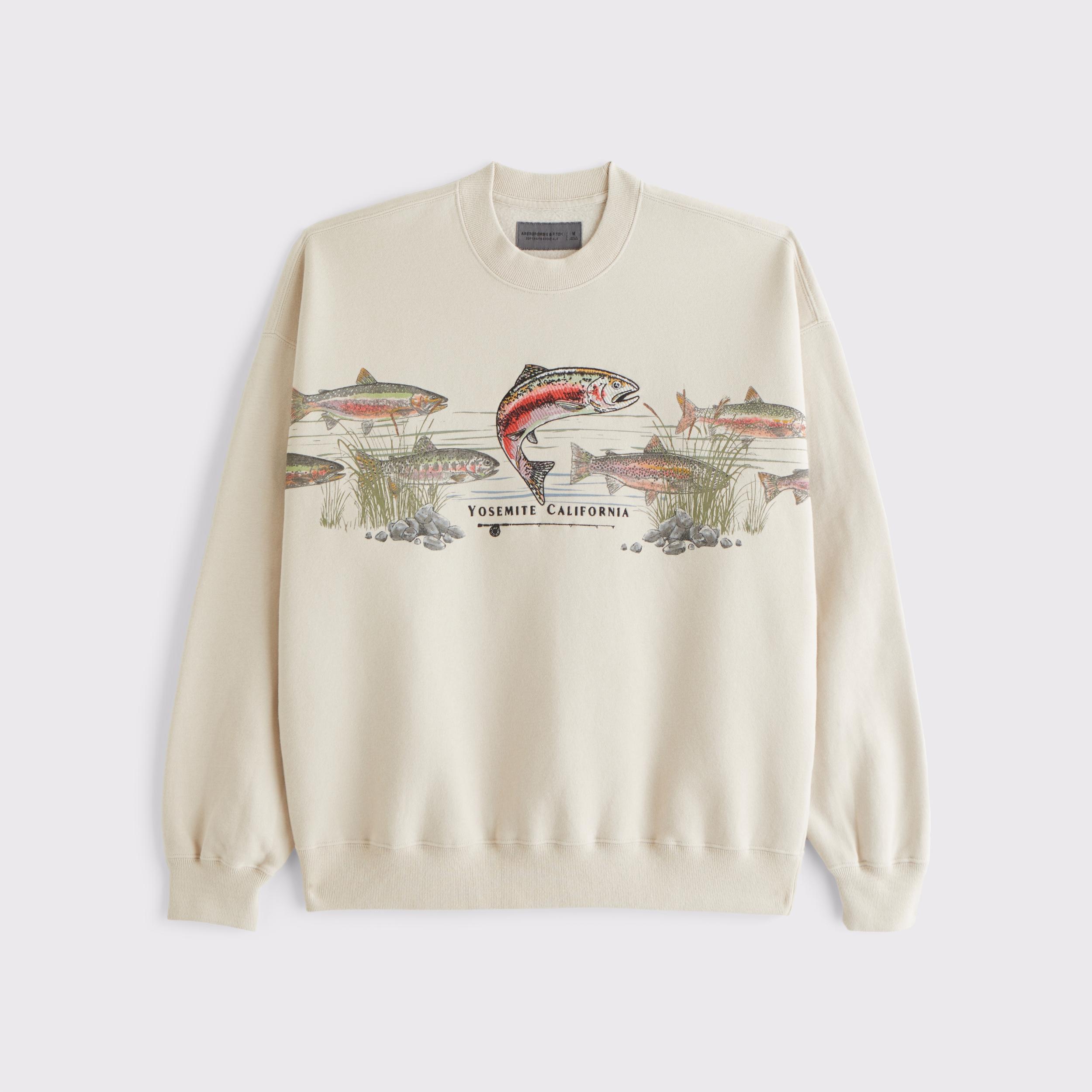 Fishing Graphic Crew Sweatshirt Product Image