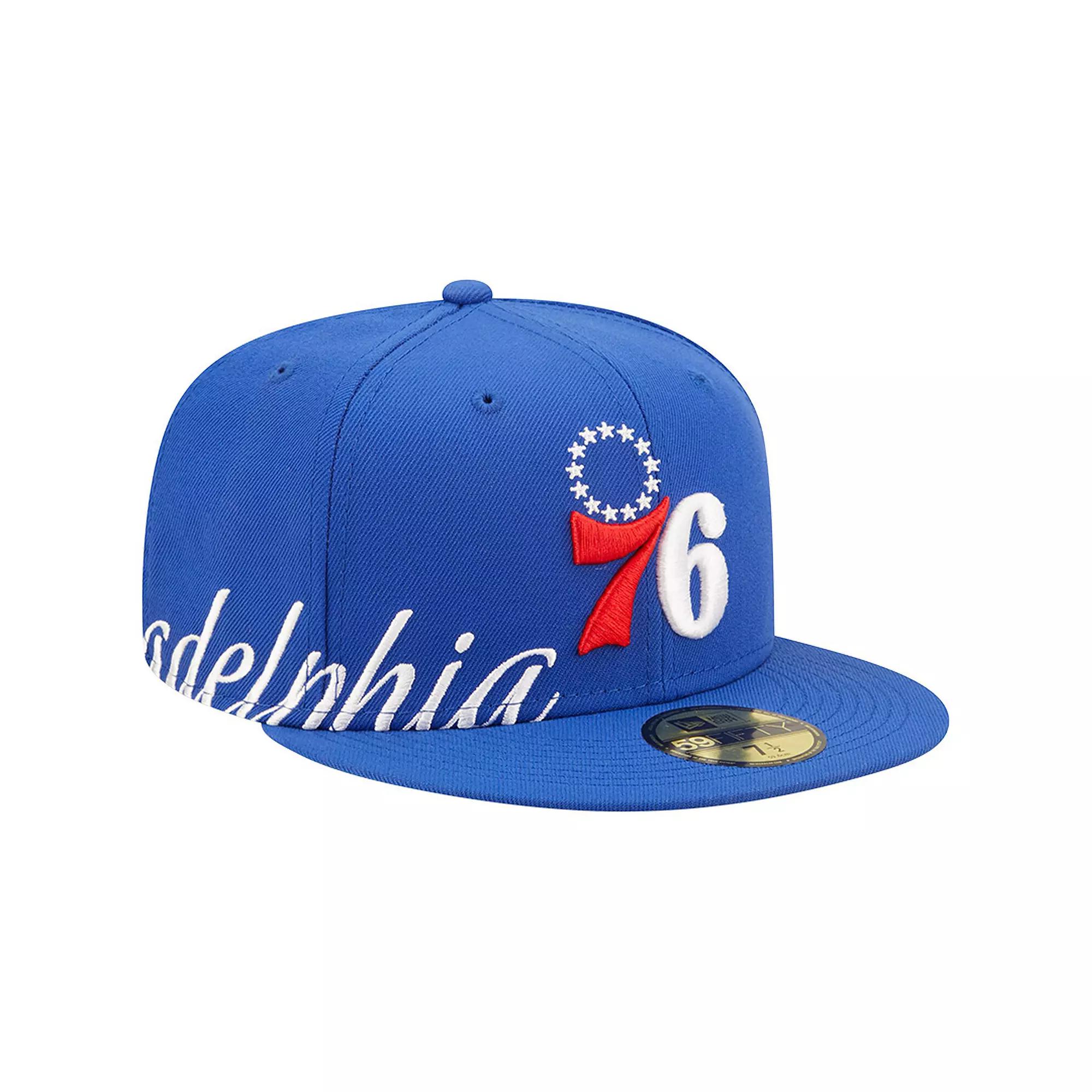 Men's New Era Royal Philadelphia 76ers Side Split 59FIFTY Fitted Hat, 76r Blue Product Image