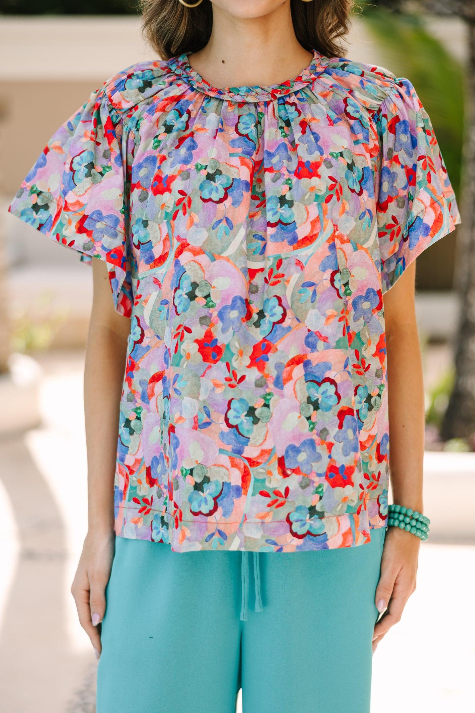 Have An Adventure Red Ditsy Floral Blouse Female Product Image