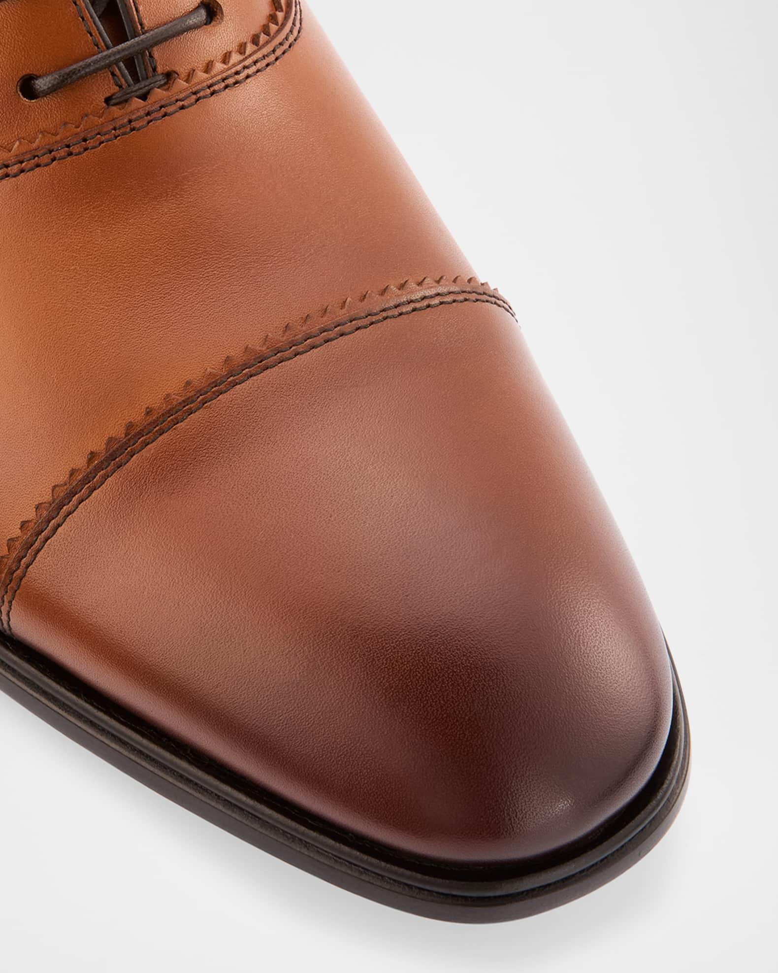 Men's Saffiano Leather Lace-Ups Product Image