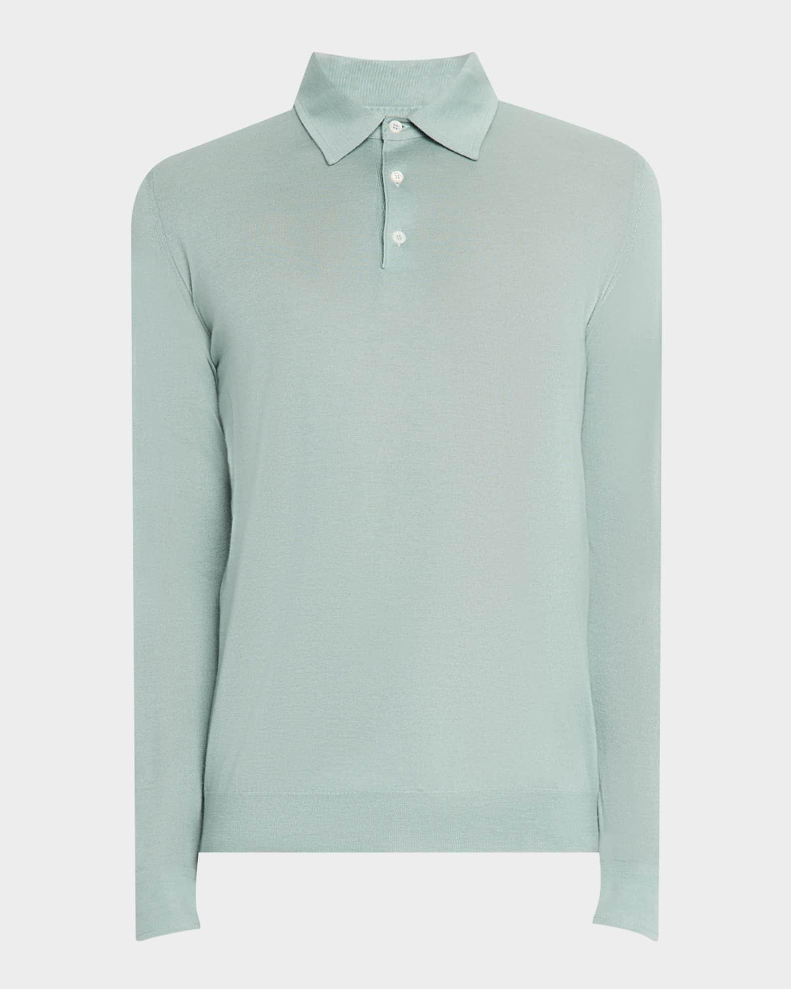 Men's Cashmere-Silk Polo Sweater Product Image