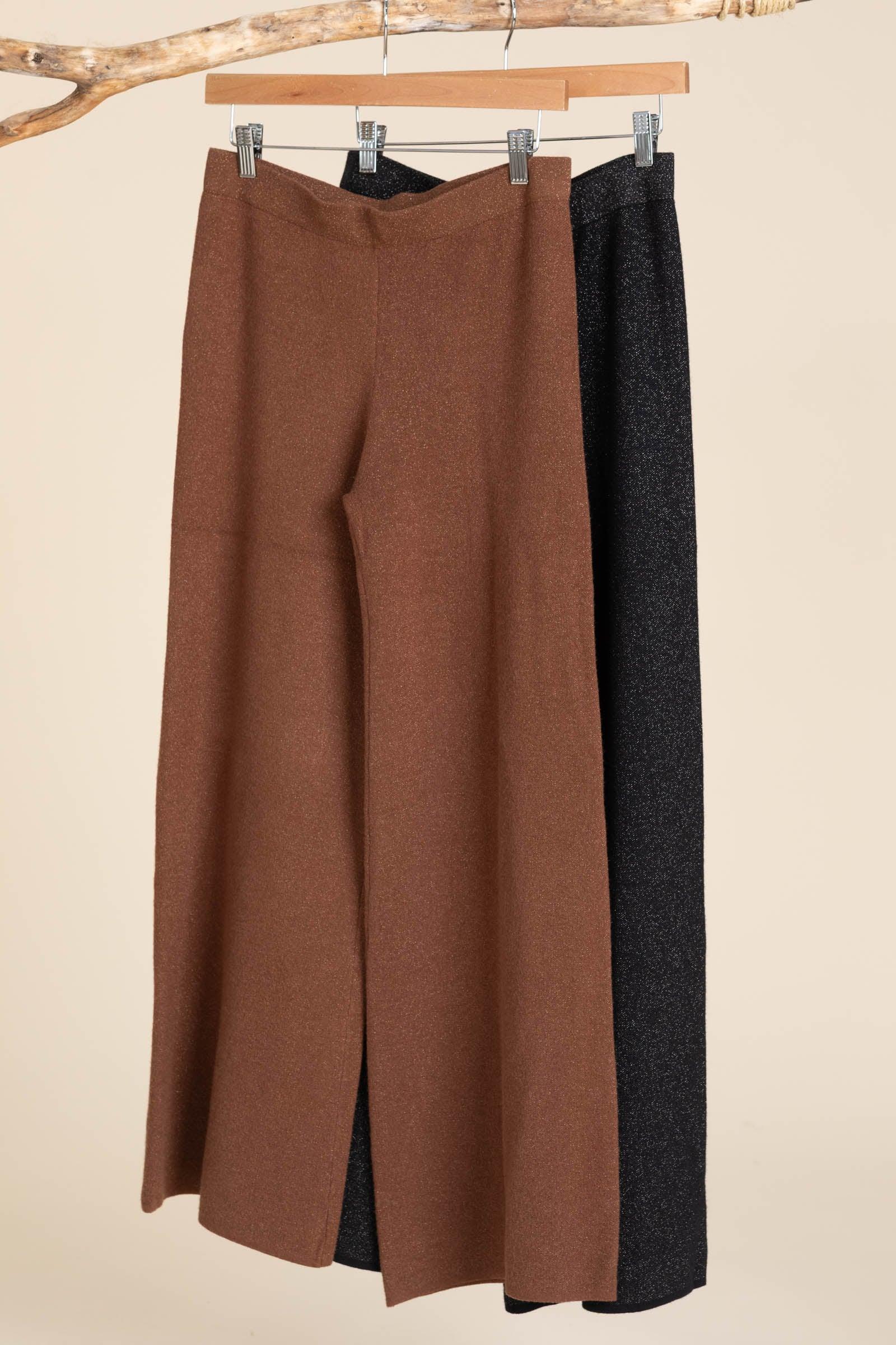 Lurex Fine Gauge Wide Leg Pants Product Image