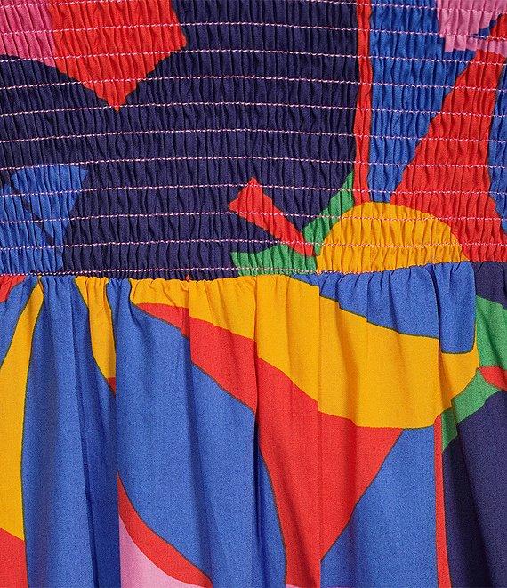 Sugarlips Plus Size Tropical/Abstract Sunfire Flutter Sleeve Long Dress Product Image